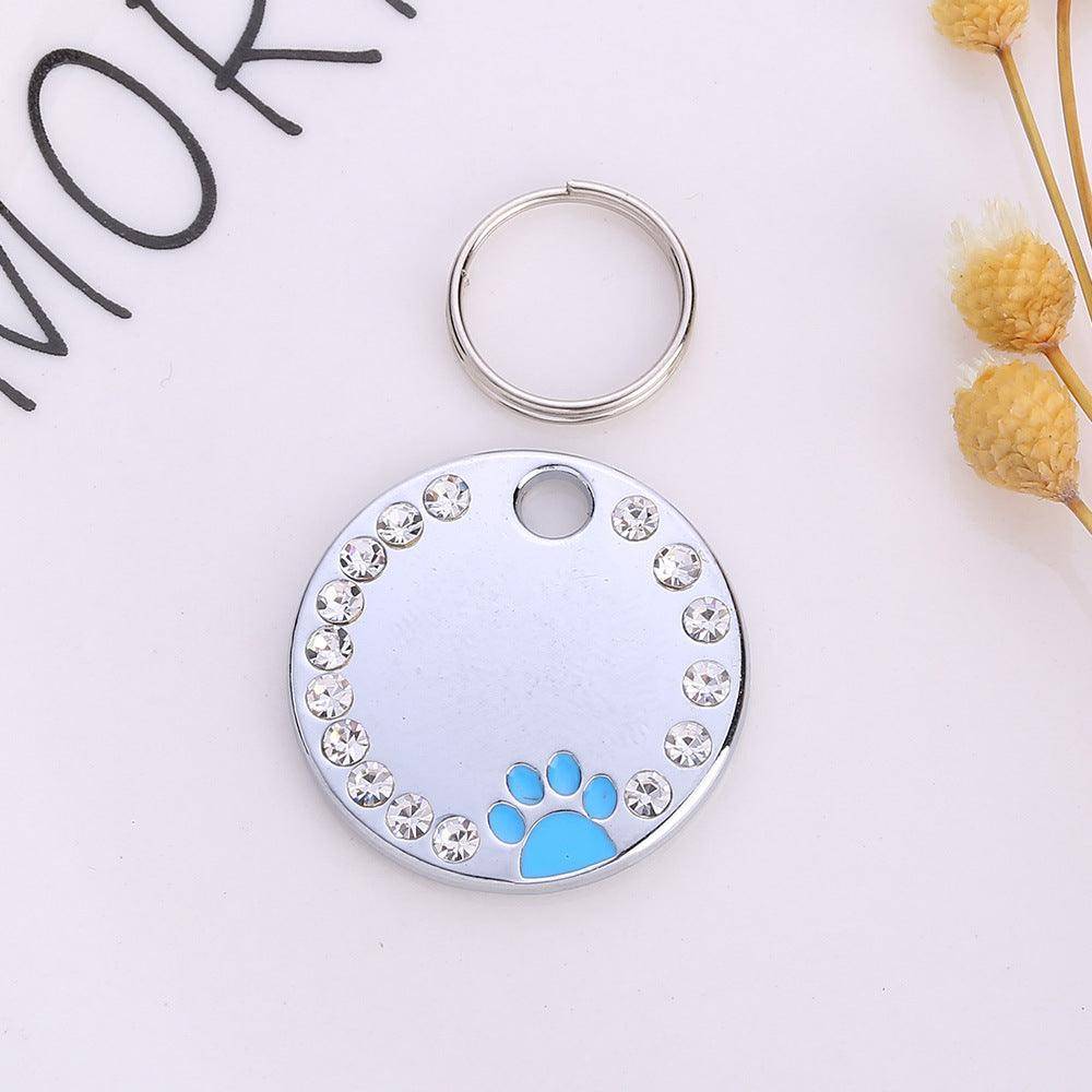 Personalized Round Metal Dog Tag Keychain