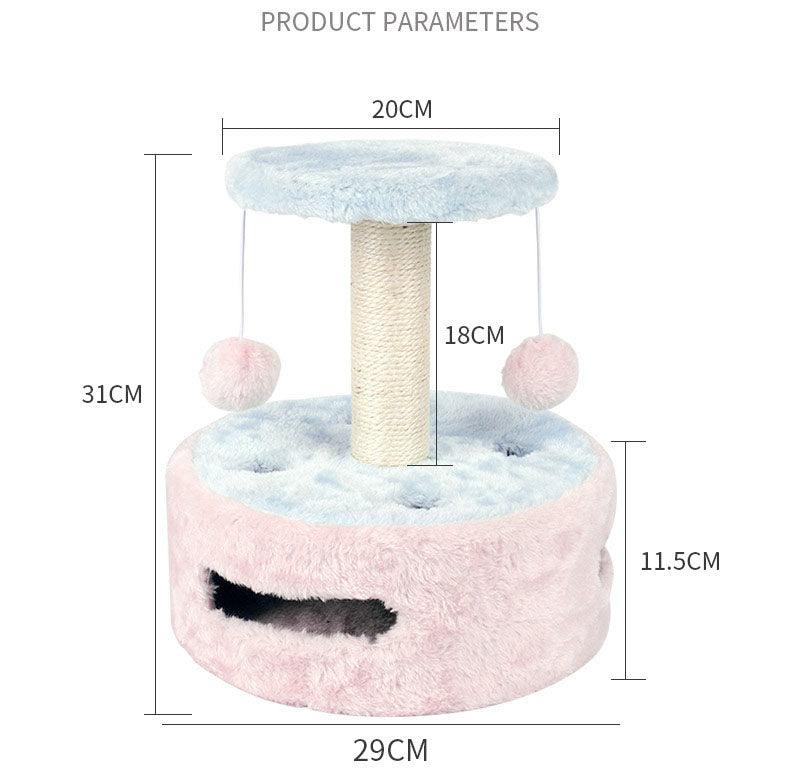 Multifunctional Kitty Haven: Plush Cat Climbing Frame With Scratching Post And Jumping Platform